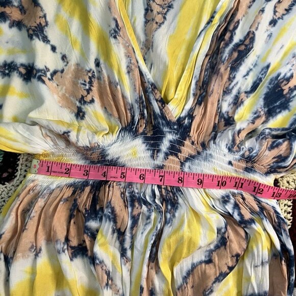 Zury Maxi Dress Womens O/S Rayon Tie Dye Beach Boho Summer Cover Cold Shoulder - Picture 8 of 8